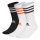 adidas Sport Socks Crew Cushion 3-Stripes (fully padded) black/white/red - 3 pairs